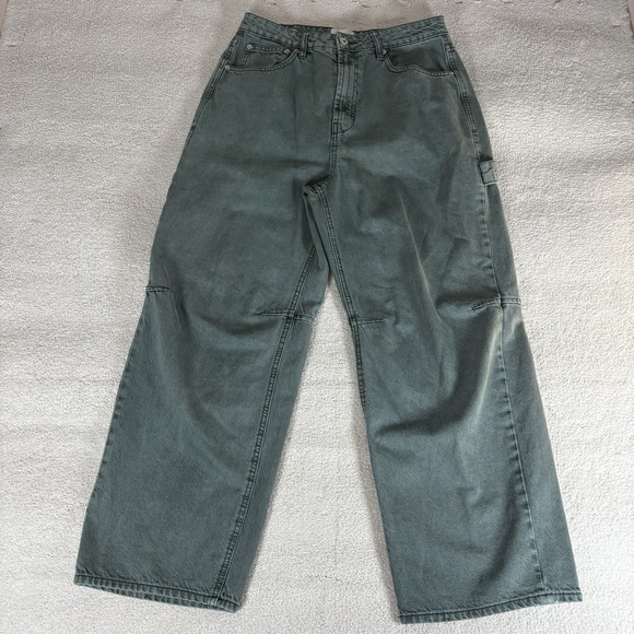 Anthropologie Green Wide Leg Pants - Picture 2 of 14